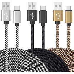 USB C Charging Cable, UNISAME 3 Pack 10Ft Extra Long Rugged Bold Braidedt Data Rapid Charge Cord for Galaxy S20 Ultra S20+ S10 S9 S8 Note 10 9 8 LG G7 G6 V40 V35 Pixel 3 XL Oneplus 6T 7
