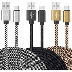 USB C Charging Cable, UNISAME 3 Pack 10Ft Extra Long Rugged Bold Braidedt Data Rapid Charge Cord for Galaxy S20 Ultra S20+ S10 S9 S8 Note 10 9 8 LG G7 G6 V40 V35 Pixel 3 XL Oneplus 6T 7