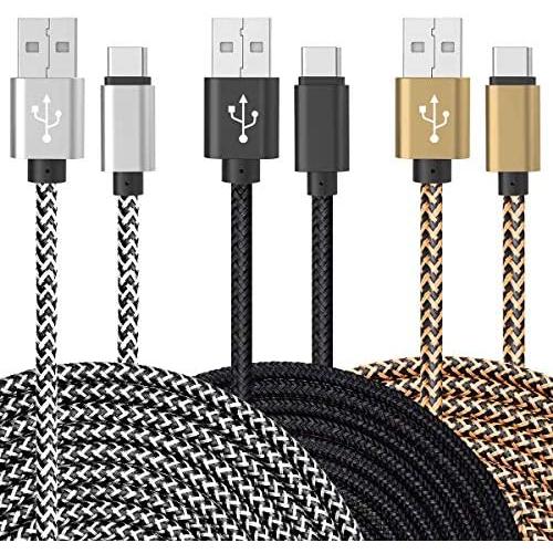 USB C Charging Cable, UNISAME 3 Pack 10Ft Extra Long Rugged Bold Braidedt Data Rapid Charge Cord for Galaxy S20 Ultra S20+ S10 S9 S8 Note 10 9 8 LG G7 G6 V40 V35 Pixel 3 XL Oneplus 6T 7