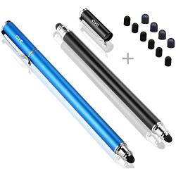 Bargains Depot (2 Pcs)[0.18-inch Fine Tip ] Stylus Touch Screen Pens 5.5" L Perfect for Drawing Handwriting Gaming Compatiable with Apple iPad iPhone Samsung Tablets and all Other Touch Screens Come with 10 Extra Rubber Tips