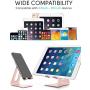 LORERAN Cell Phone Stand, Phone Dock, Phone Holder, Cradle for Smartphone and Tablet, Aluminum Stand Compatible with Samsung iPhone 11 Pro Xs Xs Max Xr X 8 7 6 6s Plus 5 5s 5c -(Rose-Pink)