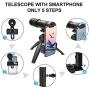 UNEGROUP Monocular Telescope, High Power HD Low Night Vision Waterproof Compact Spotting Scope with Smartphone Holder, Wireless Control & Tripod - FMC BAK4 Prism for Bird Watching, Camping, Hiking