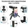 UNEGROUP Monocular Telescope, High Power HD Low Night Vision Waterproof Compact Spotting Scope with Smartphone Holder, Wireless Control & Tripod - FMC BAK4 Prism for Bird Watching, Camping, Hiking UNEGROUP Monocular Telescope, High Power HD Low Night Vision Waterproof Compact Spotting Scope with Smartphone Holder, Wireless Control & Tripod - FMC BAK4 Prism for Bird Watching, Camping, Hiking