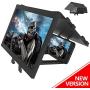 LAIKETE 12" 3D Mobile Phone Screen Magnifier, Anti-Blue Light Magnifying Phone Screen Amplifier for Movie, Video, Game, Full Coverage Foldable Holder Stand, Compatible All Smartphones