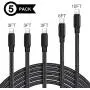 OJBY iPhone Charger, MFi Certified Lightning Cable 5Pack (3/3/3/6/10FT) Braided Nylon Fast Charger Cable Compatible iPhone 11/Pro/Xs Max/X/8/7/Plus/6S/6/SE/5S/Air iPad/Mini/iPod Black OJBY iPhone Charger, MFi Certified Lightning Cable 5Pack (3/3/3/6/10FT) Braided Nylon Fast Charger Cable Compatible iPhone 11/Pro/Xs Max/X/8/7/Plus/6S/6/SE/5S/Air iPad/Mini/iPod Black
