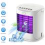 Bcamelys Purple Light Mobile Air Conditioner Mini Air Cooler Humidifier Small Personal Air Conditioner, Portable 5 in 1 Evaporative Air Freshener Fan Night Lights, 3 Speeds