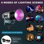 GVM RGB Video Lighting - 150W LED Video Light Kit 8 Modes of Scenes Lighting Video LED Studio Light Dimmable Bi-Color Daylight Balanced Continuous Output Lighting for YouTube/Studio/Interview