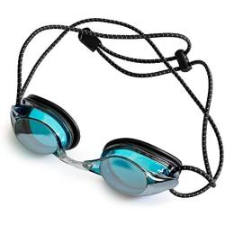 Anti-Fog Juniors Racing Swimming Goggles - by Proswims with Quick Adjustable Elastic Bungee Strap, Hard Case and Bonus Swim Goggles Microfiber Cleaning Cloth