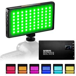 RGB Video Light Led Panel Portable Mini Built-in 7.4V 3300mAh Rechargeable Battery Light 1530°Full Color 2500-8500K with Aerometal Alloy Shell for Camera Photography Youtube Studio Filming Recording