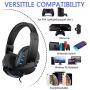 3.5mm Gaming Headset for Nintendo Switch Games, PS4, PC, Xbox One Controller, Noise Cancelling Over Ear Headphones with Mic, Bass Surround, Soft Memory Earmuffs for PC Tablet Laptop Smartphone