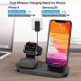 SimpJoy Wireless Charger, Wireless Charging Stand for iPhone AirPods Pro and Apple Watch, 3 in 1 Fast Charging Station Dock Works for iPhone 11/11 Pro Max/XR/XS/X/8/8 Plus (with iWatch Charger)…