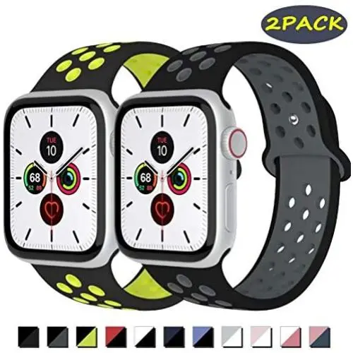 Zsuoop Sport Watch Band Compatible with Apple Watch Bands 38mm 40mm 42mm 44mm,Soft Silicone Wristband for Iwatch Series 5,Series 4,Series 3,Series 2,Series 1,2pack Zsuoop Sport Watch Band Compatible with Apple Watch Bands 38mm 40mm 42mm 44mm,Soft Silicone Wristband for Iwatch Series 5,Series 4,Series 3,Series 2,Series 1,2pack