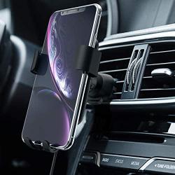 Squish Qi Wireless Car Charger, Wireless Charger Car Mount, Fast Charging Car Mount, Adjustable Gravity Air Vent Phone Mount for iPhone11/11ProMax/XR/XS/X, Samsung Android Smartphones, Qi Certified