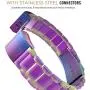 MoKo Fitbit Charge 2 Band, Universal Stainless Steel Watch Band Strap Band Bracelet + Connector for 2016 Fitbit Charge 2 Heart Rate + Fitness Wristband (Smart Watch NOT Included), Colorful