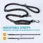 IOKHEIRA Dog Leash, 4-in-1 Multifunctional Dog Leashes for Medium & Large Dogs with Car Seat Belt, 4-6 FT Strong Bungee Dog Leash (Black, Bungee Dog Leash with Safety Seatbelt)