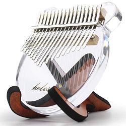 Kalimba Clear Kalimba Thumb Piano 17 Keys with Acrylic Material Portable Mbira Finger Piano Gifts for Kids and Friends （Crystal Kalimba with Wooden Frame）