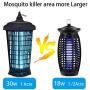 Bug Zapper Outdoor Mosquito Trap Fly Killer, 4200v Electric Insect Lamp Catcher 30W Powerful for Flies Waterproof - Electronic Light Bulb for Garden, Backyard, Patio Large, Home, 1 Acre, Plug in