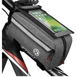 SIGUTI Bike Front Frame Storage Bag for Women Men Bicycle Handlebar Accessories Bags Large Capacity Detachable Touch Screen Phone Bags for iPhone XS/X/8PLUS