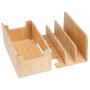 MobileVision Bamboo Charging Station & Compatible Apple Watch Adapter Combo Multi Device Organizer for Apple Watch, Smartphones, Tablets, Laptops, and More