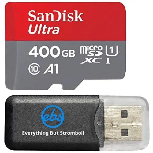400GB SanDisk Ultra UHS-I Class 10 MicroSDXC Memory Card works with Samsung Galaxy S9, S9+ S8, S8 Plus, S8 Note, S7, S7 Edge, Phone with Everything but Stromboli Memory Reader (SDSQUAR-400G-GN6MA) 400GB SanDisk Ultra UHS-I Class 10 MicroSDXC Memory Card works with Samsung Galaxy S9, S9+ S8, S8 Plus, S8 Note, S7, S7 Edge, Phone with Everything but Stromboli Memory Reader (SDSQUAR-400G-GN6MA)