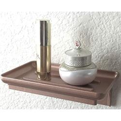 McLee Creations Wonder Shelf - Small Plastic Self Adhesive Bathroom Wall Mount Shelf - Fits Over Toilet Paper Holder - Designed for Smartphone and Flushable Baby Wipes (2, Rose Gold)