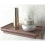 McLee Creations Wonder Shelf - Small Plastic Self Adhesive Bathroom Wall Mount Shelf - Fits Over Toilet Paper Holder - Designed for Smartphone and Flushable Baby Wipes (2, Rose Gold)