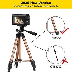 PEYOU Compatible for Ipad iPhone Tripod, 50 Inch Extendable Lightweight Aluminum Smartphone Camera Tablet Tripod Stand for Video + Wireless Remote + 2 in 1 Phone/Tablet Tripod Mount Holder