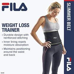 FILA Accessories Waist Trimmer Slimming Belt for Women & Men | Neoprene Body Shaping Sweat Trainer for Stomach, Abs, Back, Waist (Available in Multiple Colors & Sizes)