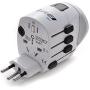 Safest World Travel Adapter Grounded by Orei 3 Prong Plug for Laptop, Chargers, USB Device, Cell Phones - M8 Plus