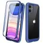 Diaclara Clear Designed for iPhone 11 Case, Full Body Rugged Case with Built-in Touch Sensitive Anti-Scratch Screen Protector, Soft TPU Bumper Case Cover for iPhone 11 6.1" (Blue and Clear)