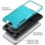 Vofolen Case for iPhone 6s 6 7 8 Case Wallet Credit Card Holder ID Slot Pocket Scratch Resistant Dual Layer Protective Bumper Rugged TPU Rubber Armor Hard Shell Cover for iPhone 6 6s 7 8 Light Blue