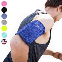 Phone Armband Sleeve: Best Running Sports Blue Arm Band Strap Holder Pouch Case for Exercise Workout Fits iPhone 5S SE 6 6S 7 8 Plus iPod Android Samsung Galaxy S5 S6 S7 S8 Note 5 Edge LG HTC (Small)