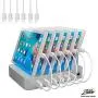 Hercules Tuff Charging Station for Multiple Devices (White) - 6 USB Fast Ports - 6 Short USB Lightning Cables Included for Cell Phones, Smart Phones, Tablets, and Other Electronics