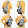 WANDF Sling Bag One Strap Backpack Travel Crossbody Backpack Water-Resistant