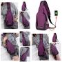 Peicees Travel Gym Bike Sling Bag Shoulder Backpack Daypack w/USB Charging Port