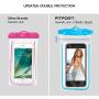 Universal Waterproof Case FITFORT 2 Pack Universal Dry Bag/Pouch Clear Sensitive PVC Touch Screen Compatible Phone X 8 7 6 Plus Galaxy S8 S7 Edge S6 S5 Note4 LG G5 up to 5.5 Inches(Black+Blue)