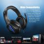 Gaming Headset Xbox One Headset with Bass Surround Sound, Over Ear Headphones PS4 Headset with Noise Canceling Mic & LED Light, Compatible with PS4, Xbox One, Nintendo Switch, PC, PS3, Mac