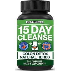 Colon Cleanse Detox | 15 Days Healthy Weight Cleanser with Natural Laxatives for Constipation & Bloating Relief. 30 Pills to Detoxify & Boost Energy | Extra-Strength Vitamins & Dietary Supplements