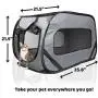 Downtown Pet Supply Foldable Travel Kennel Cat Tent Enclosure for Pets with Carry Case, Perfect as Collapsible Playpen, Carrier, or Crate (Standard & Giant)