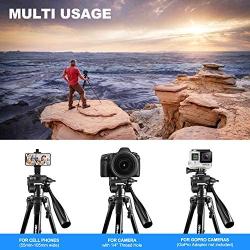 Camera Tripod, UBeesize 55-Inch Lightweight Aluminum Travel Tripod Stand for Canon Nikon Sony DSLR Digital Olympus Video Camera with Universal Smartphone Mount & Carry Bag & Bluetooth Remote