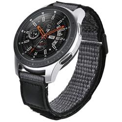 V-MORO Nylon Strap Compatible with Galaxy Watch 46mm Bands/Gear S3 Frontier Band Men 22mm Soft Breathable Woven Loop Replacement for Samsung Galaxy Watch 46mm/Gear S3 Smartwatch Gray