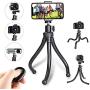 Phone Tripod,Portable and Flexible Phone Tripod Stand with Wireless Remote and Cell Phone Tripod,Compatible with iPhone/Android Phone,Camera,Sports Camera GoPro