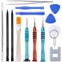 Vastar 16Pcs Cell Phone Repair Tool Kit for iPhone Precision Screwdriver Set with Magnetizer/ Demagnetizer Tool & Opening Pry Tools for iPhone X/8/8 Plus, 7/7Plus,6P/6S/6/5S/5/5C/4S/4/SE,iPod,iTouch