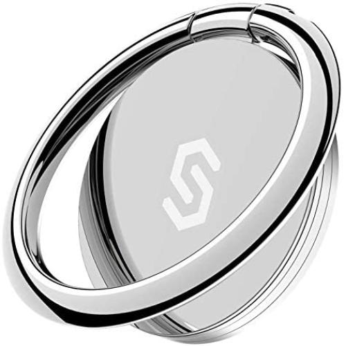 Syncwire Cell Phone Ring Holder Stand, 360 Degree Rotation Universal Finger Ring Kickstand with Polished Metal Phone Grip for Magnetic Car Mount Compatible with iPhone, Samsung, LG, Sony, HTC - Silver