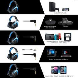 [Upgraded Version] SADES MPOWER Stereo Gaming Headset for Xbox One, Noise Cancelling Over Ear Headphones with Retractable and Flexible Mic & Soft Memory Earmuffs for Laptop Nintendo Switch Games