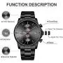 GOLDEN HOUR Mens Watches with Black/Silver Stainless Steel and Metal Casual Waterproof Chronograph Quartz Watch, Auto Date in Colorful Hands GOLDEN HOUR Mens Watches with Black/Silver Stainless Steel and Metal Casual Waterproof Chronograph Quartz Watch, Auto Date in Colorful Hands