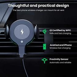 APPLUS Wireless Car Charger,Automatic Sensor Car Phone Holder,10W Qi Fast Charging Auto-Clamping mount,Air Vent Dash for iPhone 11/11 Pro/11 Pro Max/Xs MAX/XS/XR/X/8/8+, Samsung S10/S10+/S9/S9+/S8/S8+