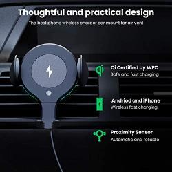 APPLUS Wireless Car Charger,Automatic Sensor Car Phone Holder,10W Qi Fast Charging Auto-Clamping mount,Air Vent Dash for iPhone 11/11 Pro/11 Pro Max/Xs MAX/XS/XR/X/8/8+, Samsung S10/S10+/S9/S9+/S8/S8+