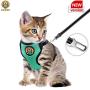 AWOOF Kitten Harness and Leash Escape Proof, Adjustable Cat Kitten Puppy Walking Jacket with Metal Leash Ring, Soft Breathable Small Pet Vest