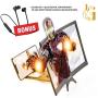 Curved Screen Magnifier -3D- 2 to 4 Times Amplifier for Smartphone Display with Radiation Protection - 12-Inch HD Universal Magnifying Stand for Movies, Video - with Wireless Waterproof Earphones